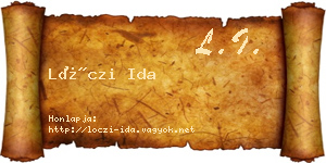 Lóczi Ida névjegykártya